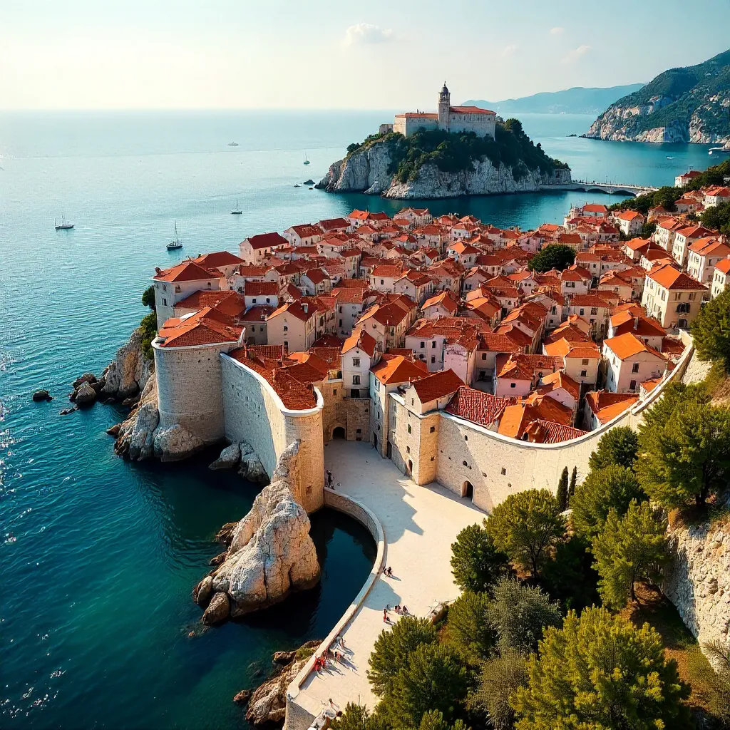 Stunning Aerial View of Dubrovnik Old Town & Fortress