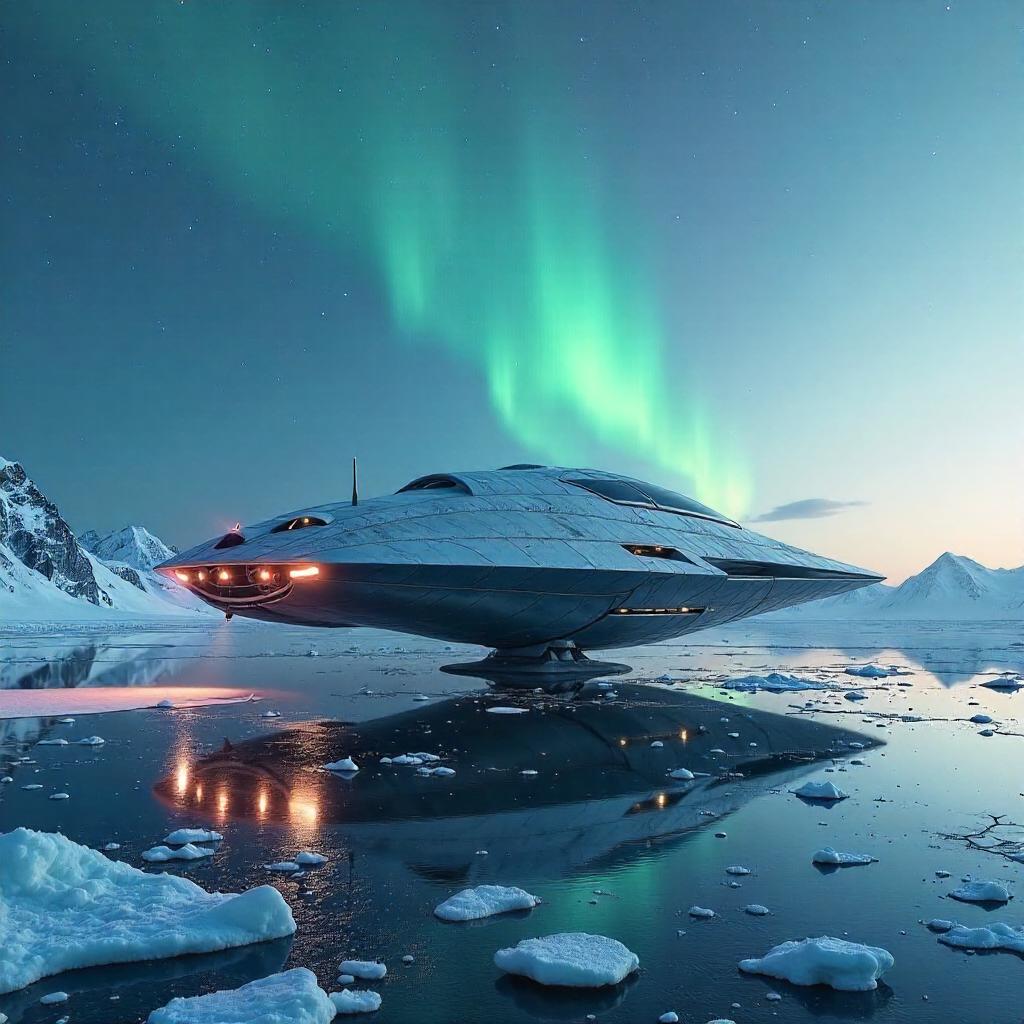 Icebound Arrival: Spaceship Concept Art