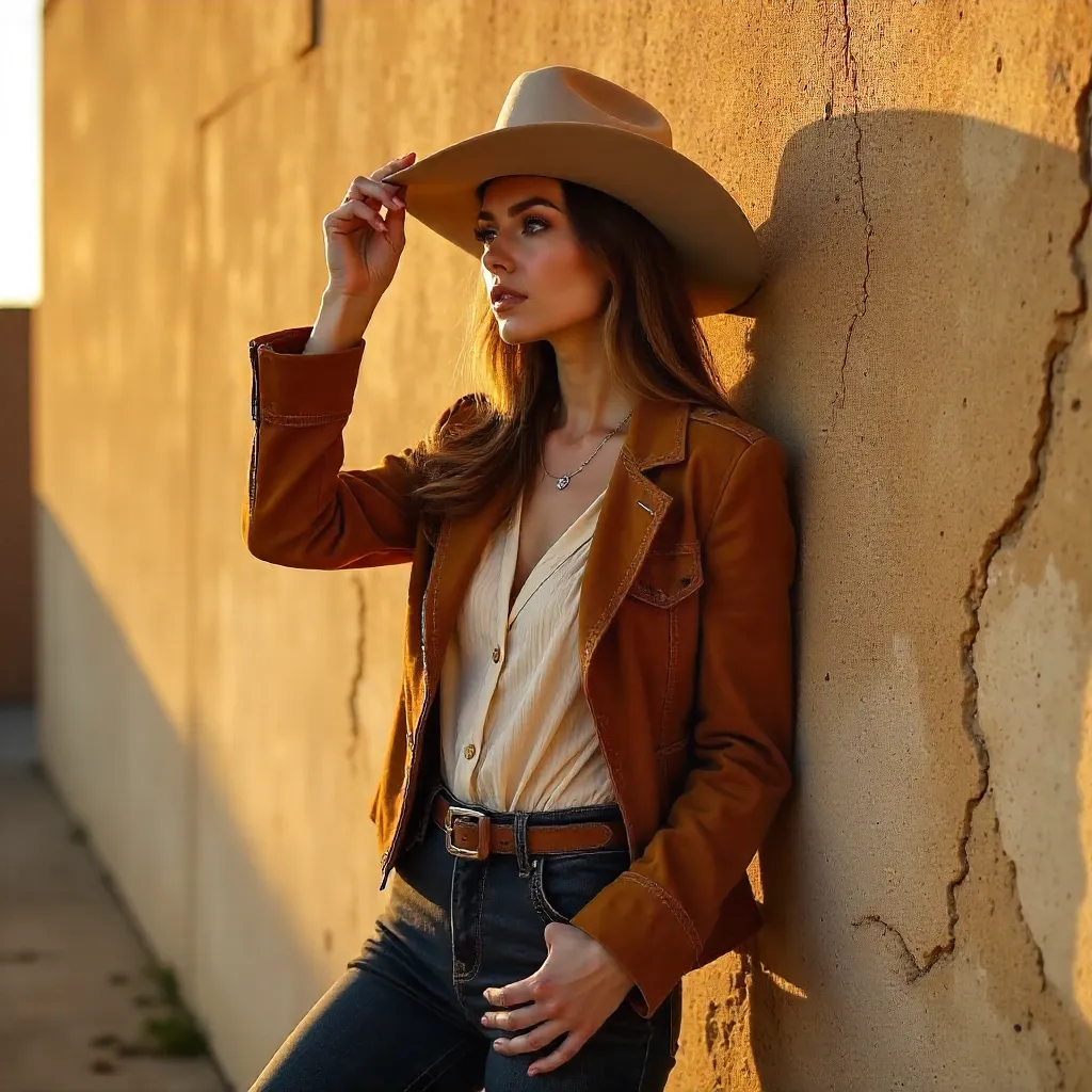Golden Hour Western Hat Elegance