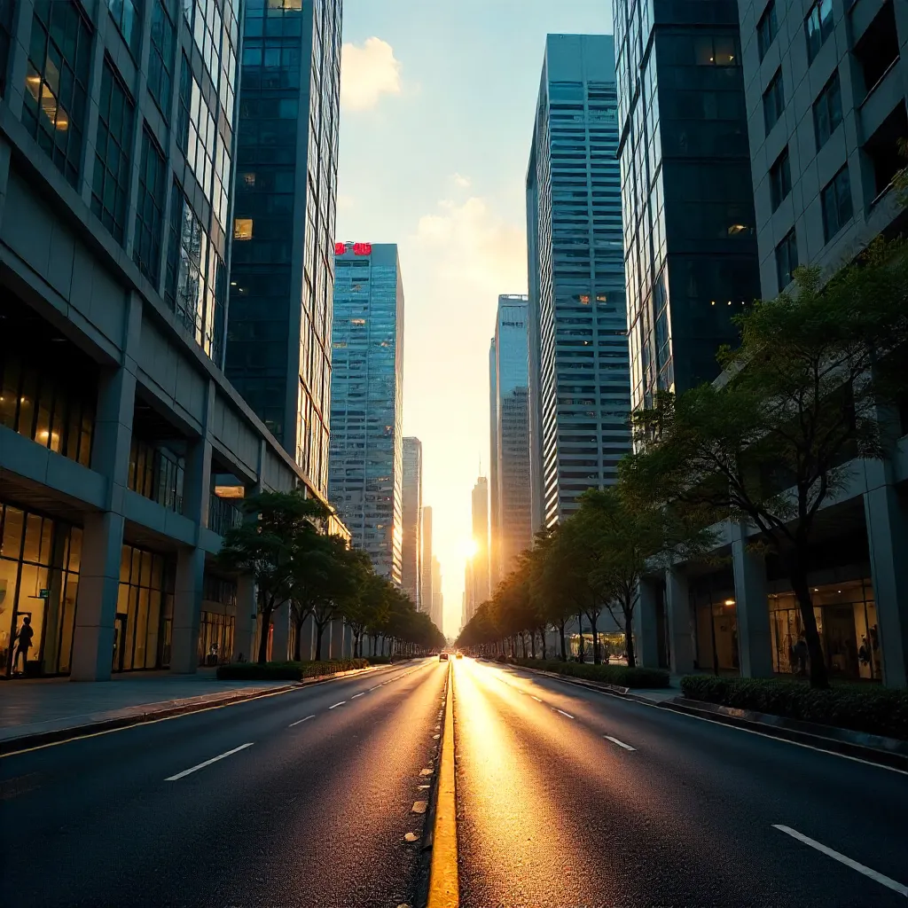 Silence Over Singapore's CBD at Dawn