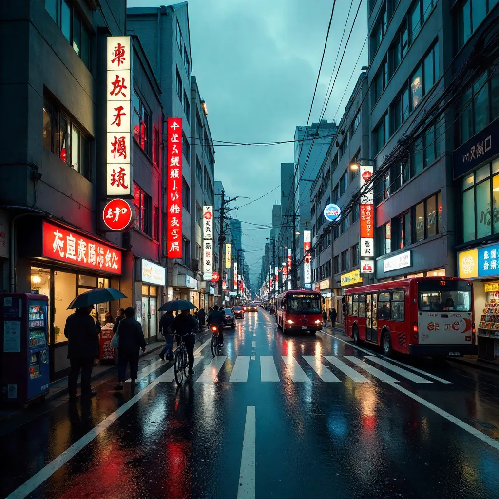 Tokyo Street Pulse: Pedestrians, Cyclists, and Bus