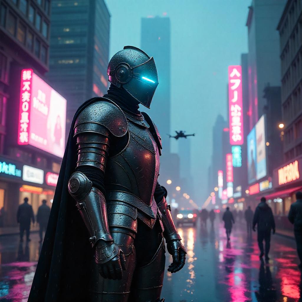 Neon Knight in the Cyber City