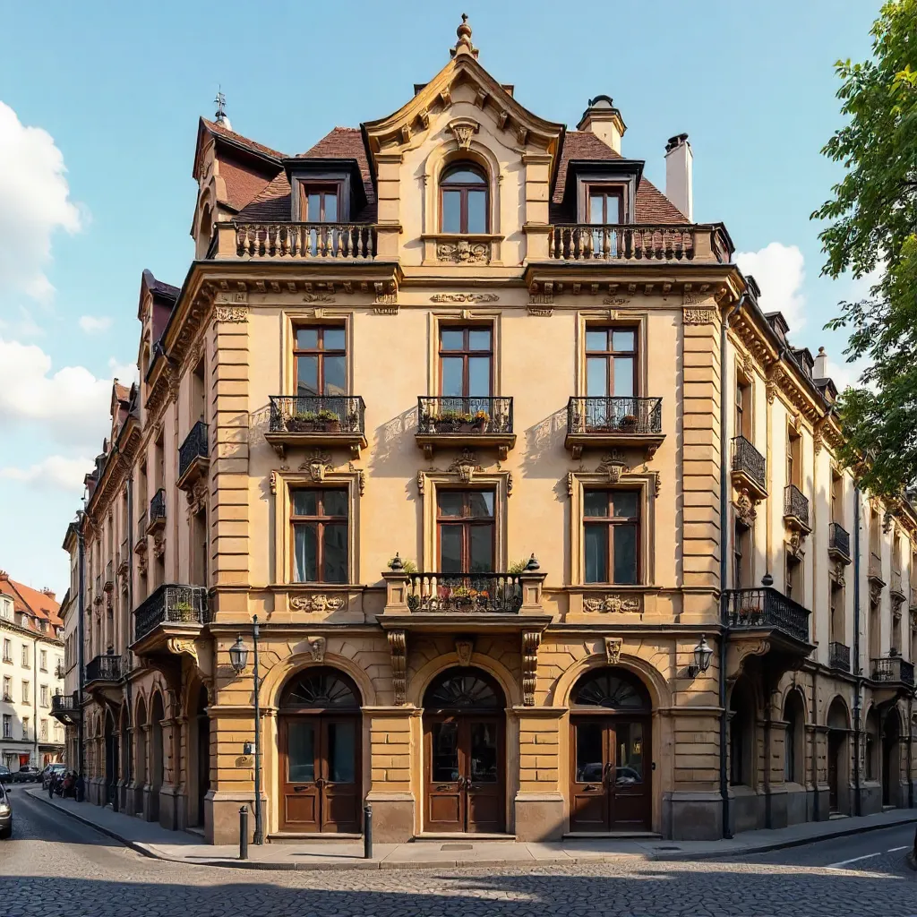 Elegant Strasbourg Facade Under Clear Blue Sky