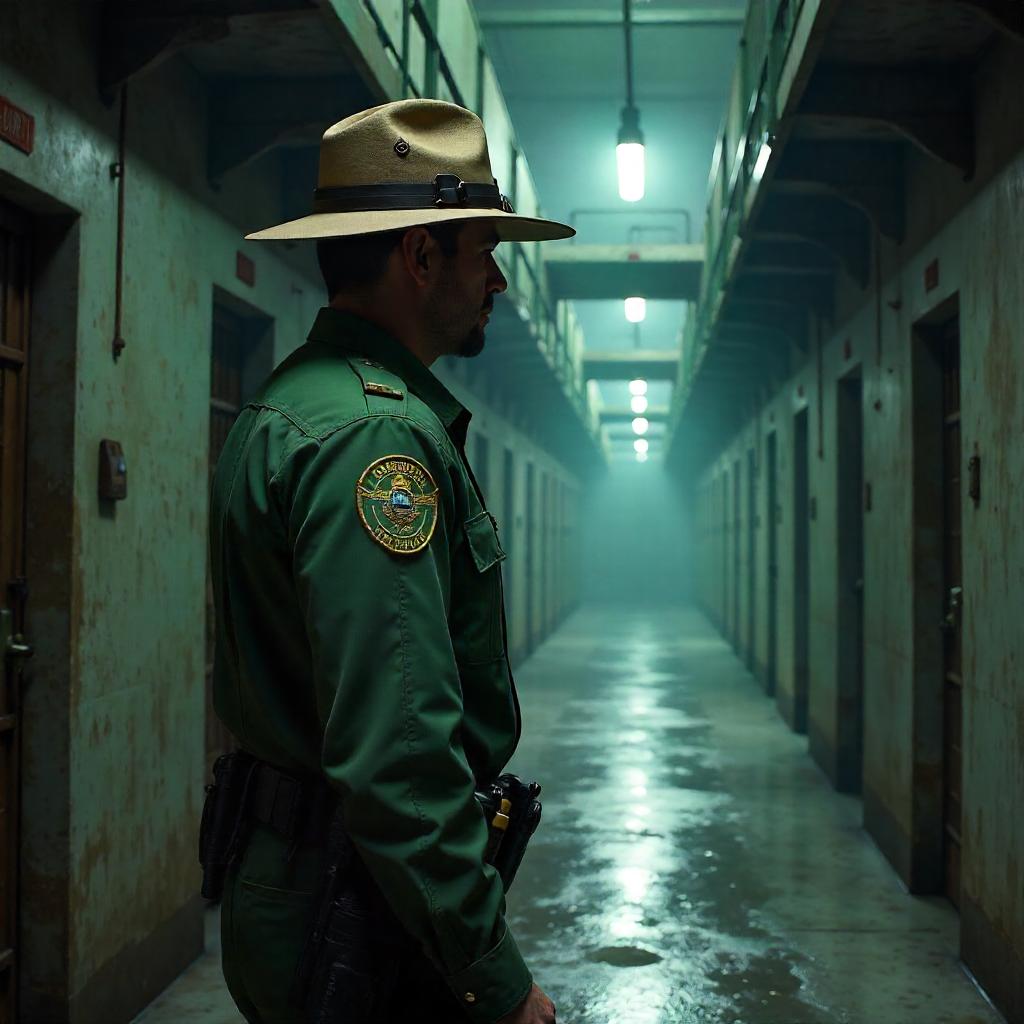 Forest Ranger in a Dim Prison: 3D Render