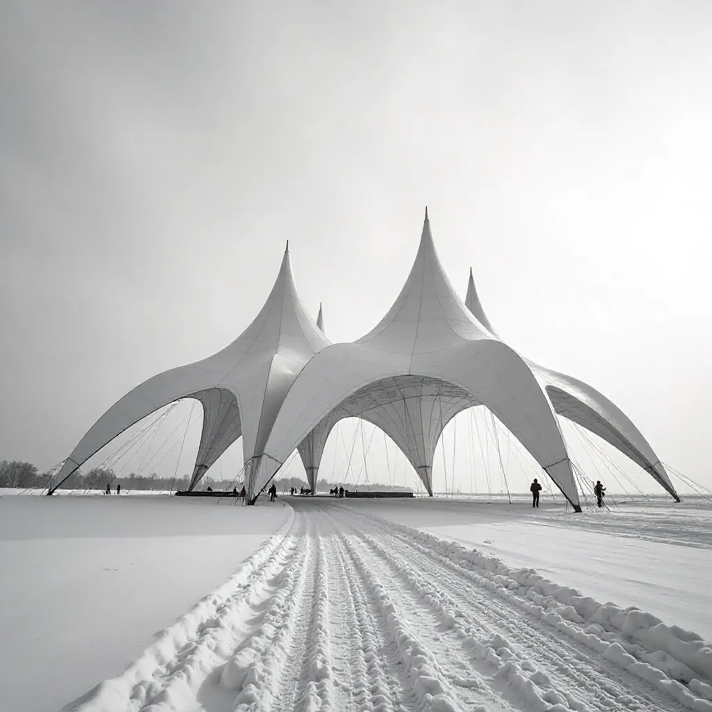 Monochrome Khan Shatyr in Snowy Astana