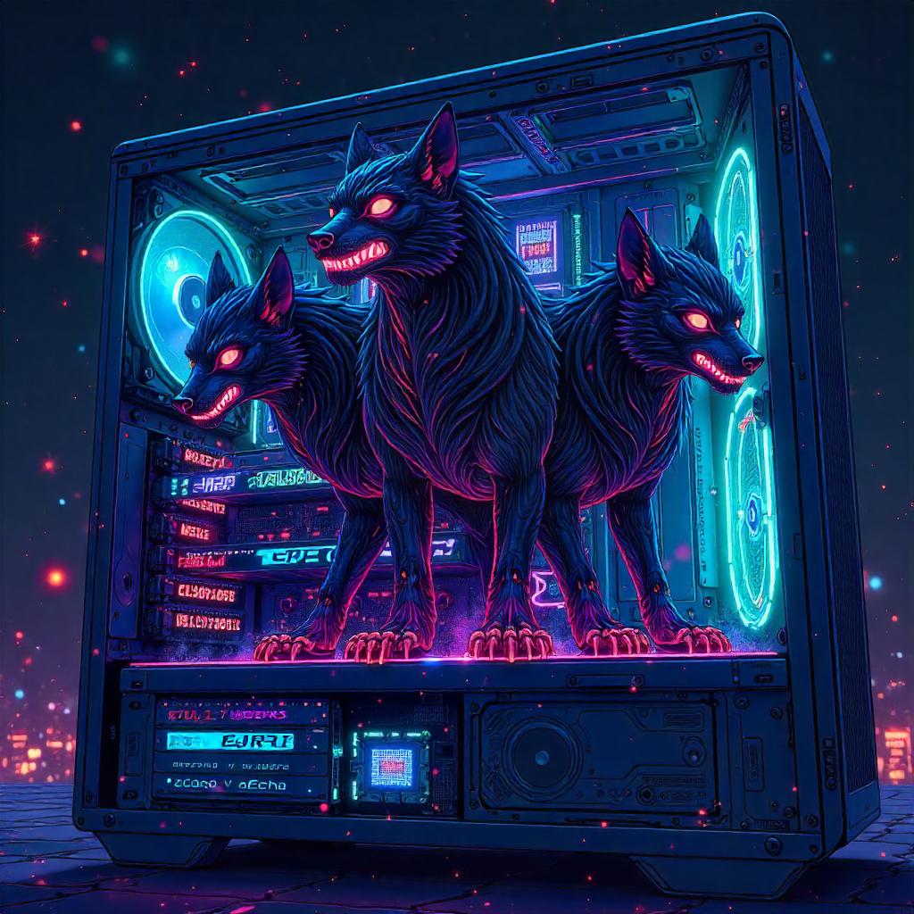 Cerberus in Neon Circuitry: Anime PC Scene