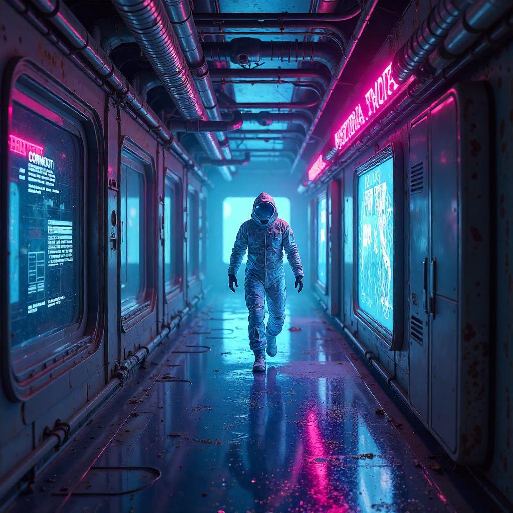 Neon Ghost in the Orbital Colony