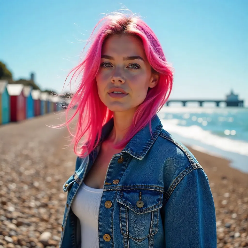 Vibrant Pink-Haired Portrait in Brighton