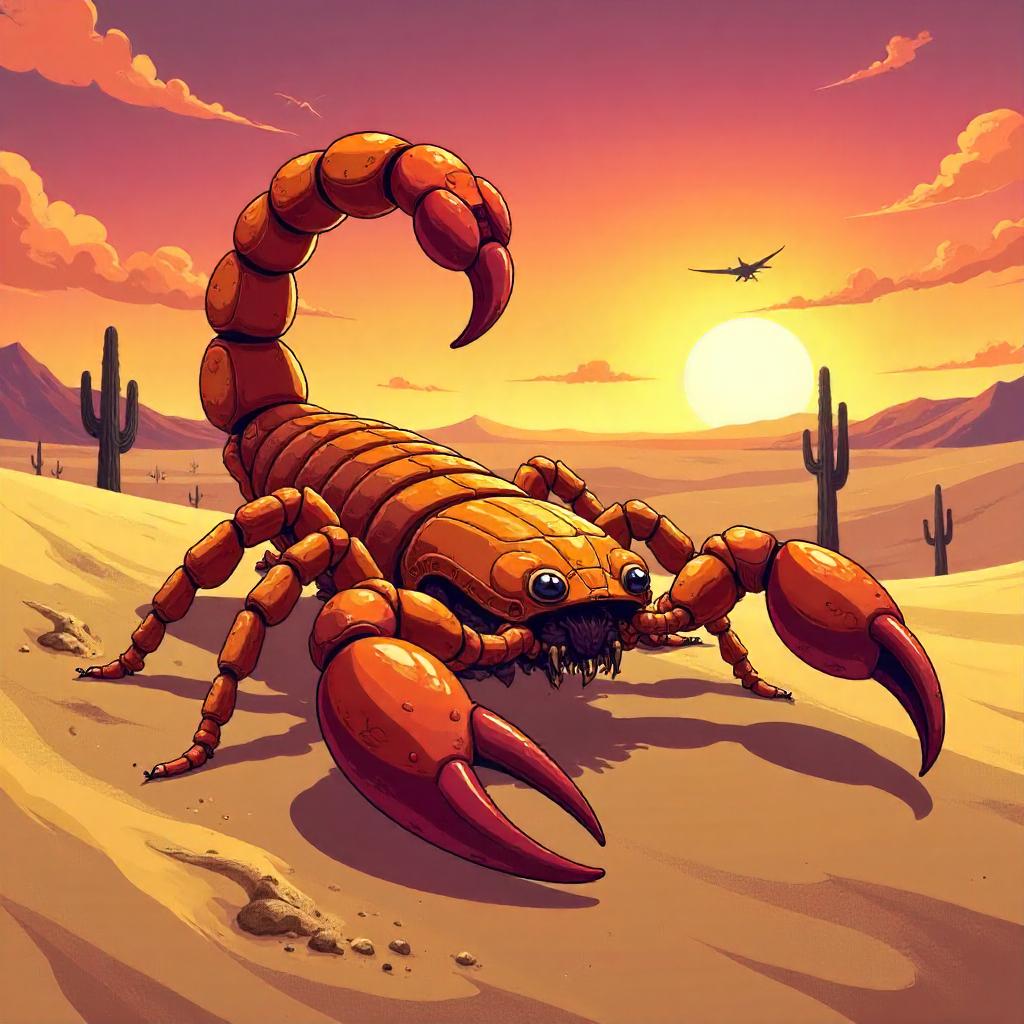 Anime Scorpion in a Desert Dune