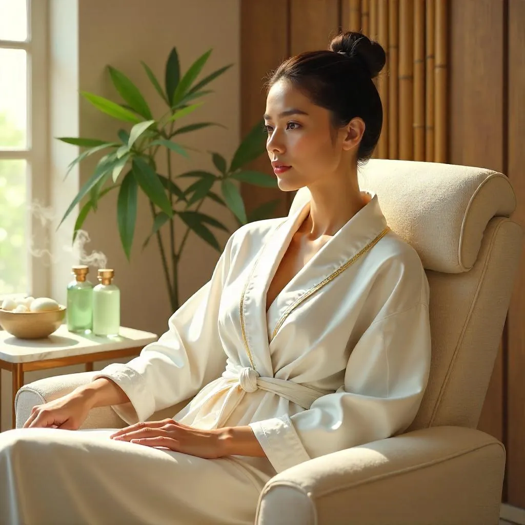 Stylish White Woman in Spa — Concept Art