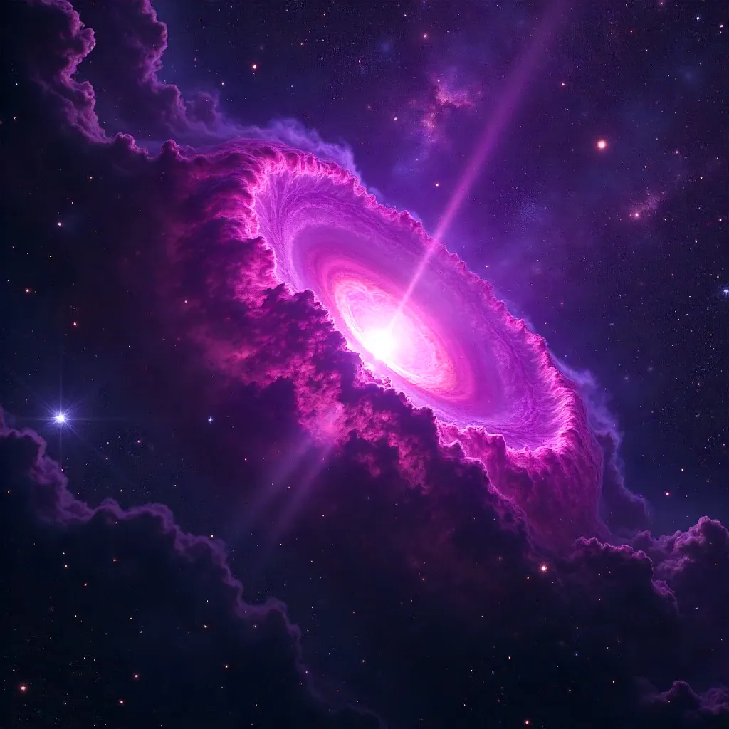 Glowing Orion Nebula in Deep Purple Hue