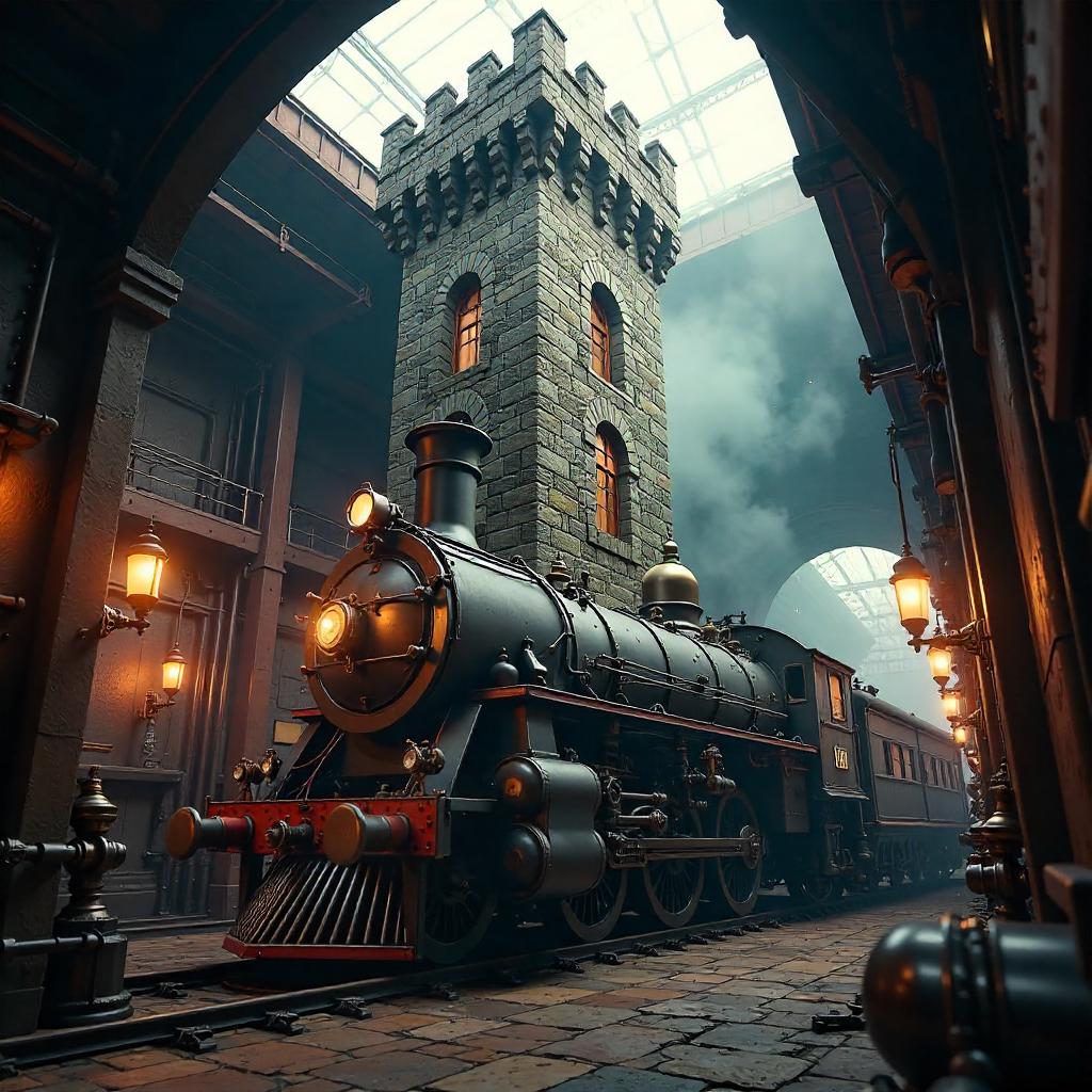 Tower Inside a Victorian Steam Engine - 3D Render