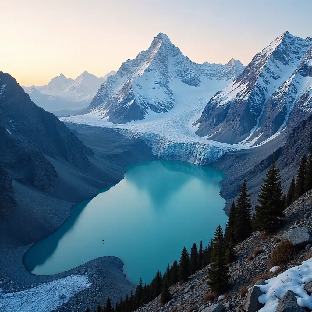 Aerial Majesty: Himalayas with Glacial Lake