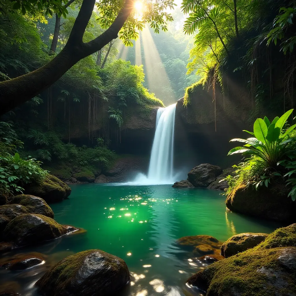 Hidden Waterfall in East Java Jungle