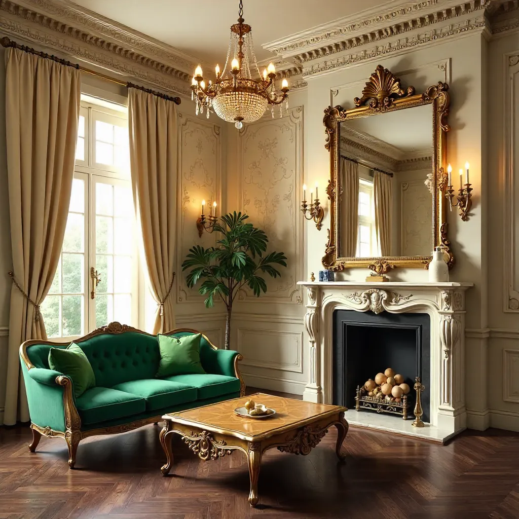 Ornate Vintage Room with Gilded Mirror