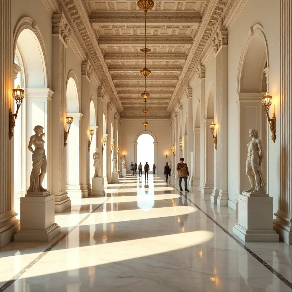 Golden Hour Hallway of the Classical Gallery