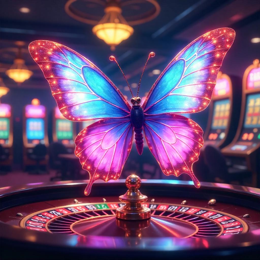 Neon Butterfly in an Anime Casino