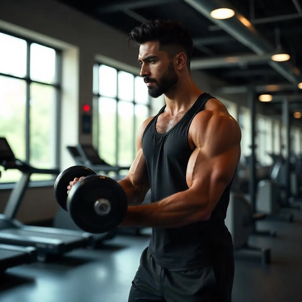 Photorealistic Portrait: Young Indian Man in a Gym