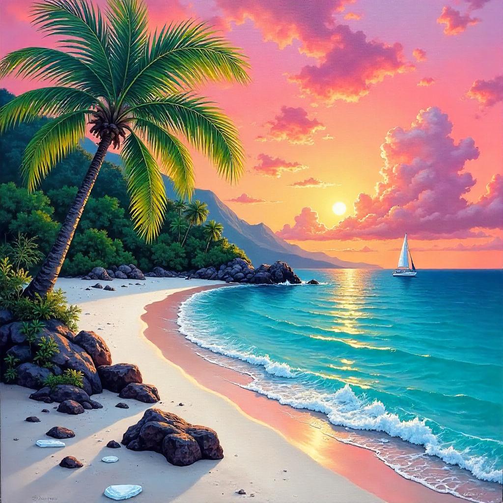 Crystalline Ice on a Tropical Island in Oils