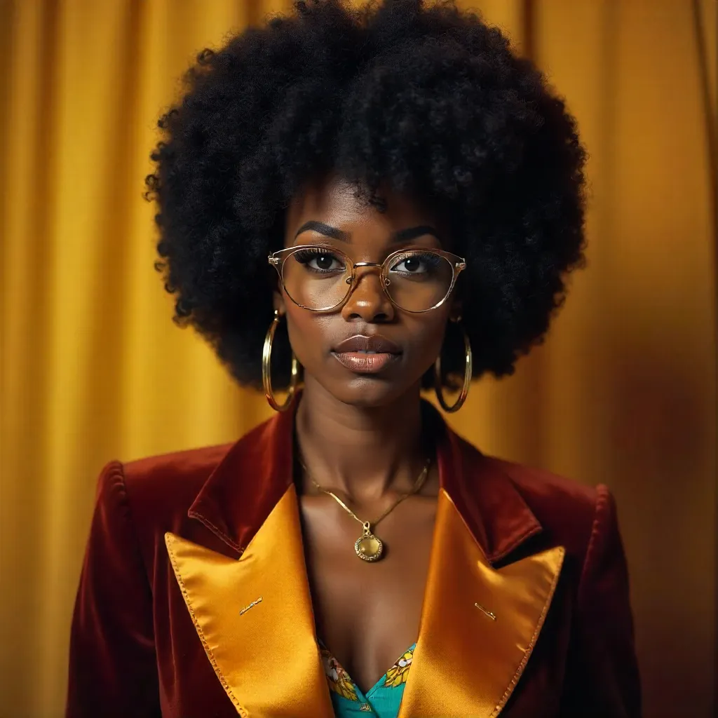 Afro Vintage Chic: 70s Portrait