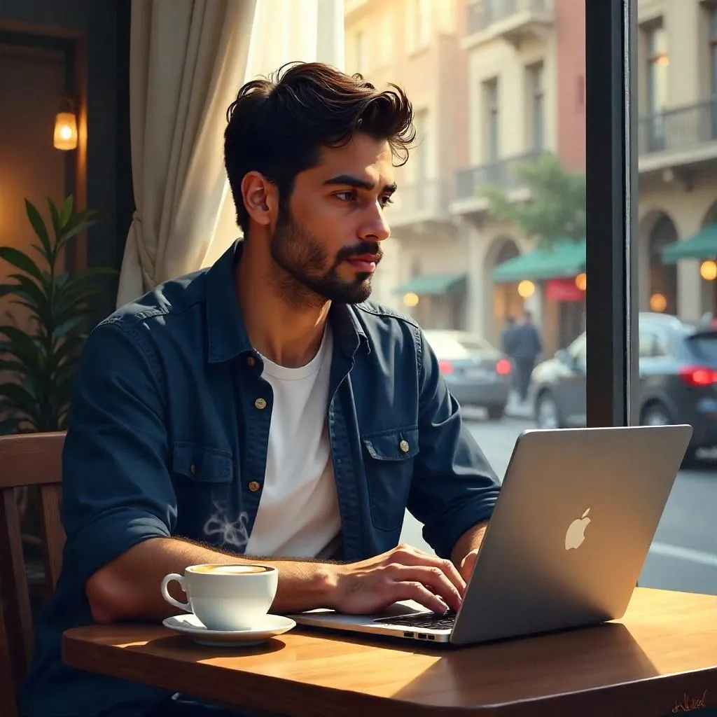 Cafe Portrait: A Young Middle Eastern Man