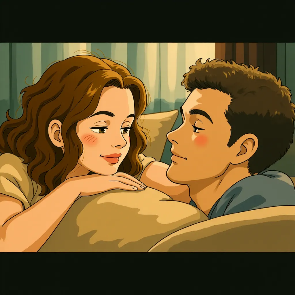 Anne Hathaway and Jake Gyllenhaal in Love & Other Drugs (2010) - Anime style