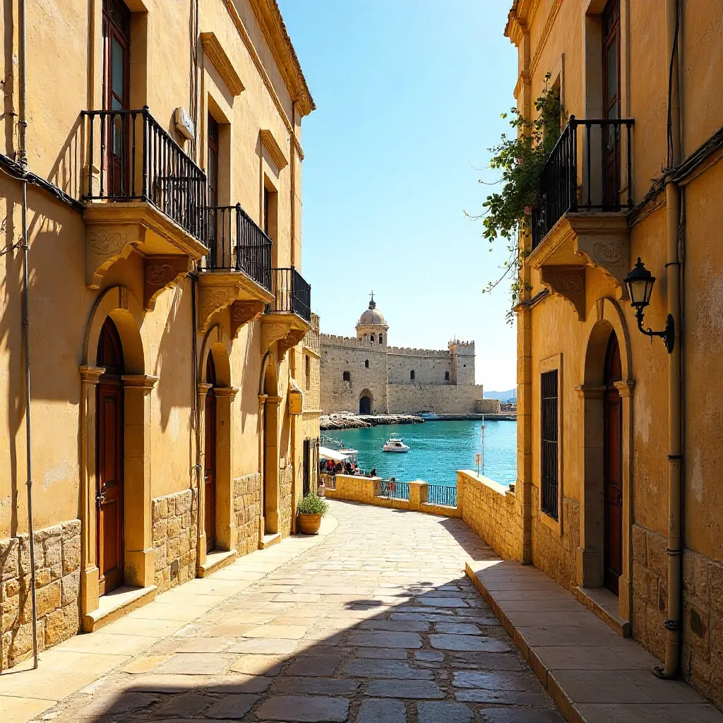 Birgu's Golden Hour: Maltese Limestone Streets