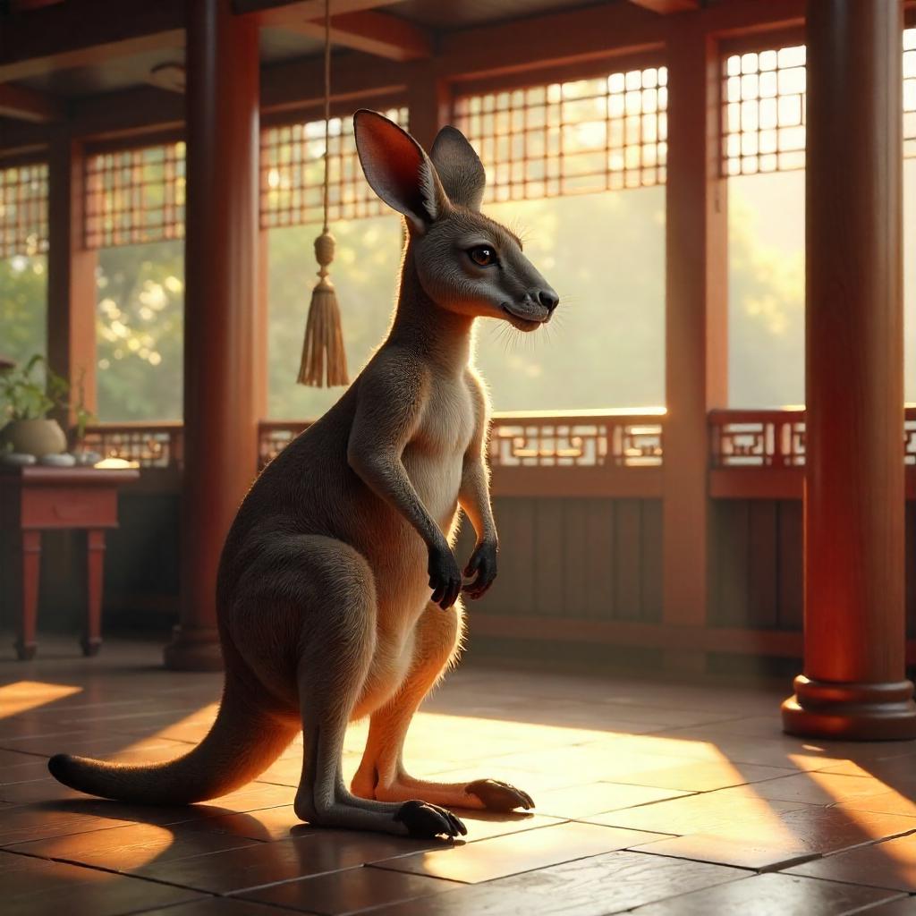 Kangaroo Shrine: Photoreal 3D Render