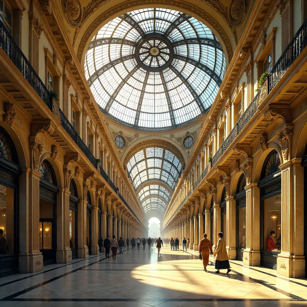 Cascading Light through Galleria Umberto I Glass Dome
