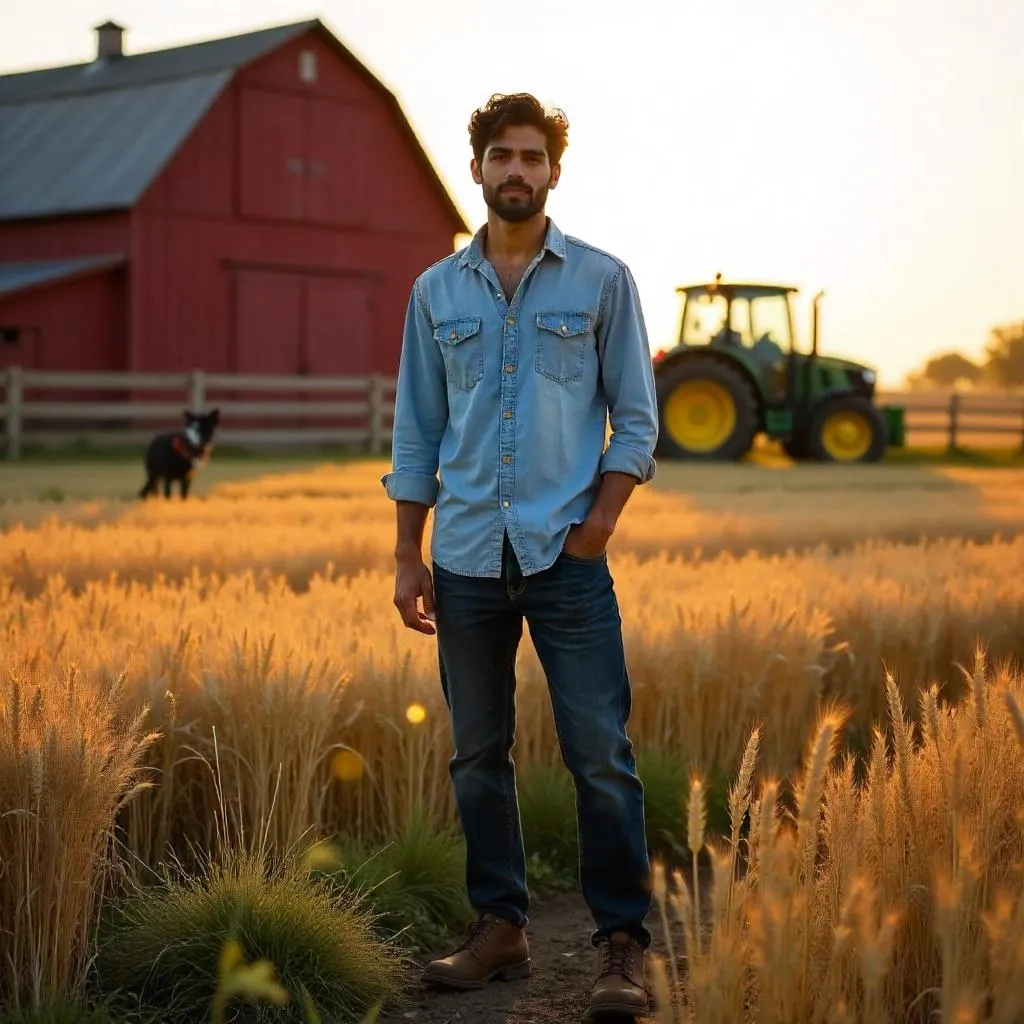 Photorealistic Portrait of a Young Middle Eastern Farmer