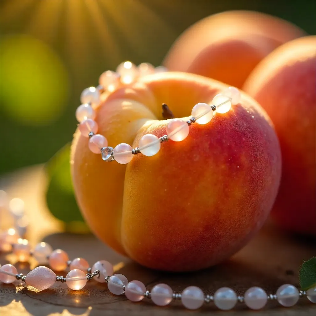 Sunlit Apricots with a Beaded Necklace