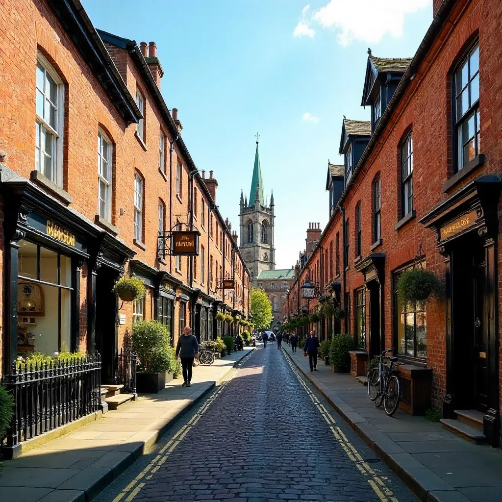 Sunny York Street Scene: Historic Brick Architecture