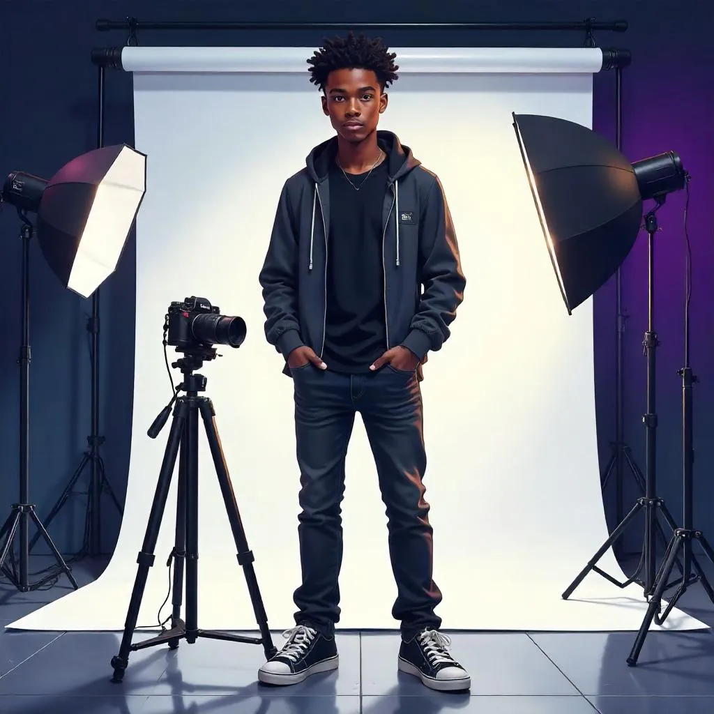 Anime Studio Portrait: Young Black Man