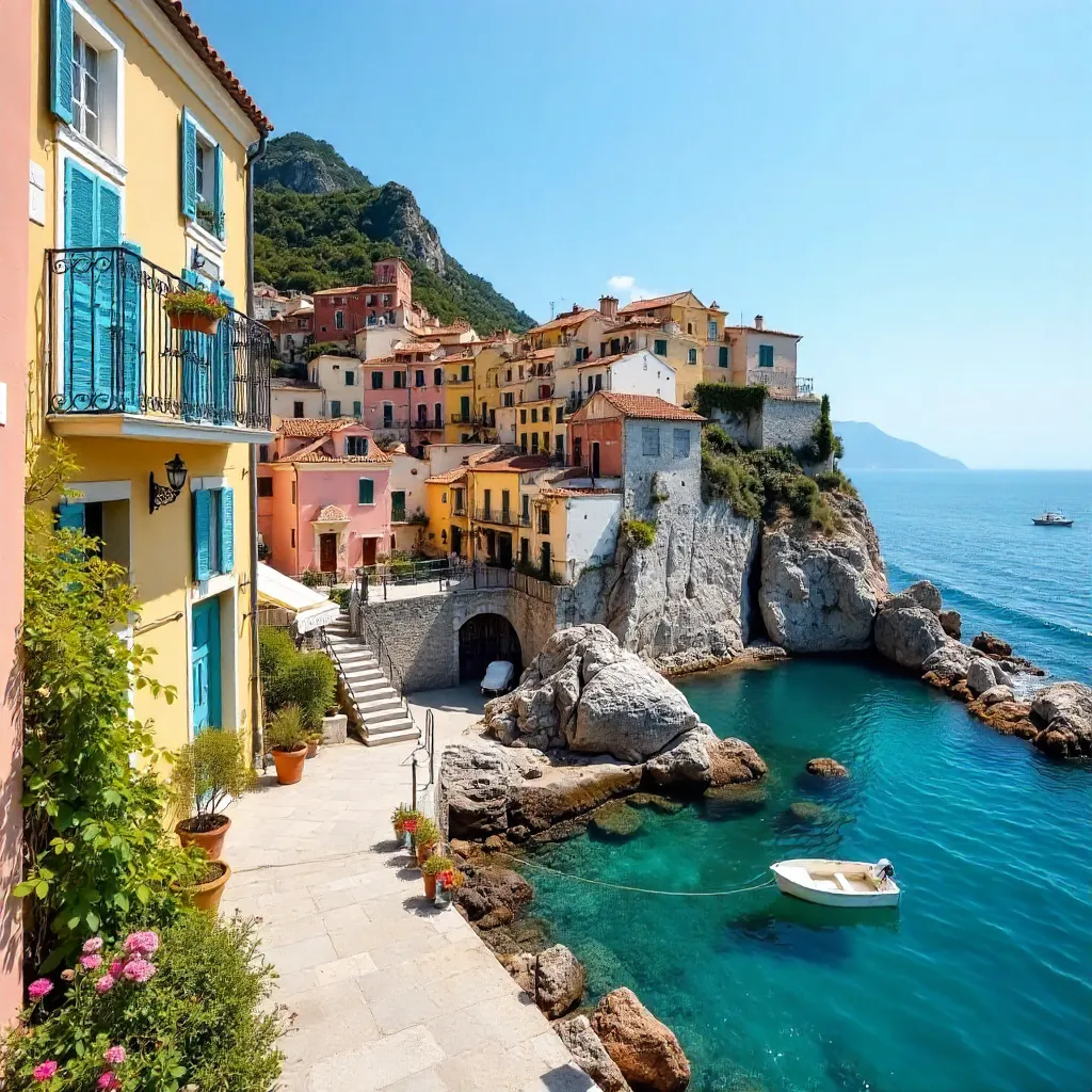 Corfu Coastal Towns Under a Blue Sky