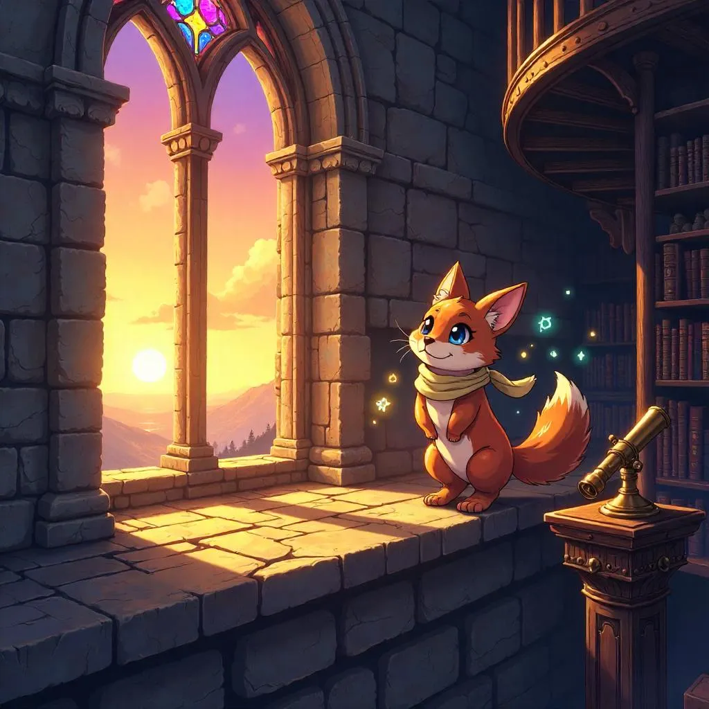 Anime Mongoose in a Tower: Celestial Observatory