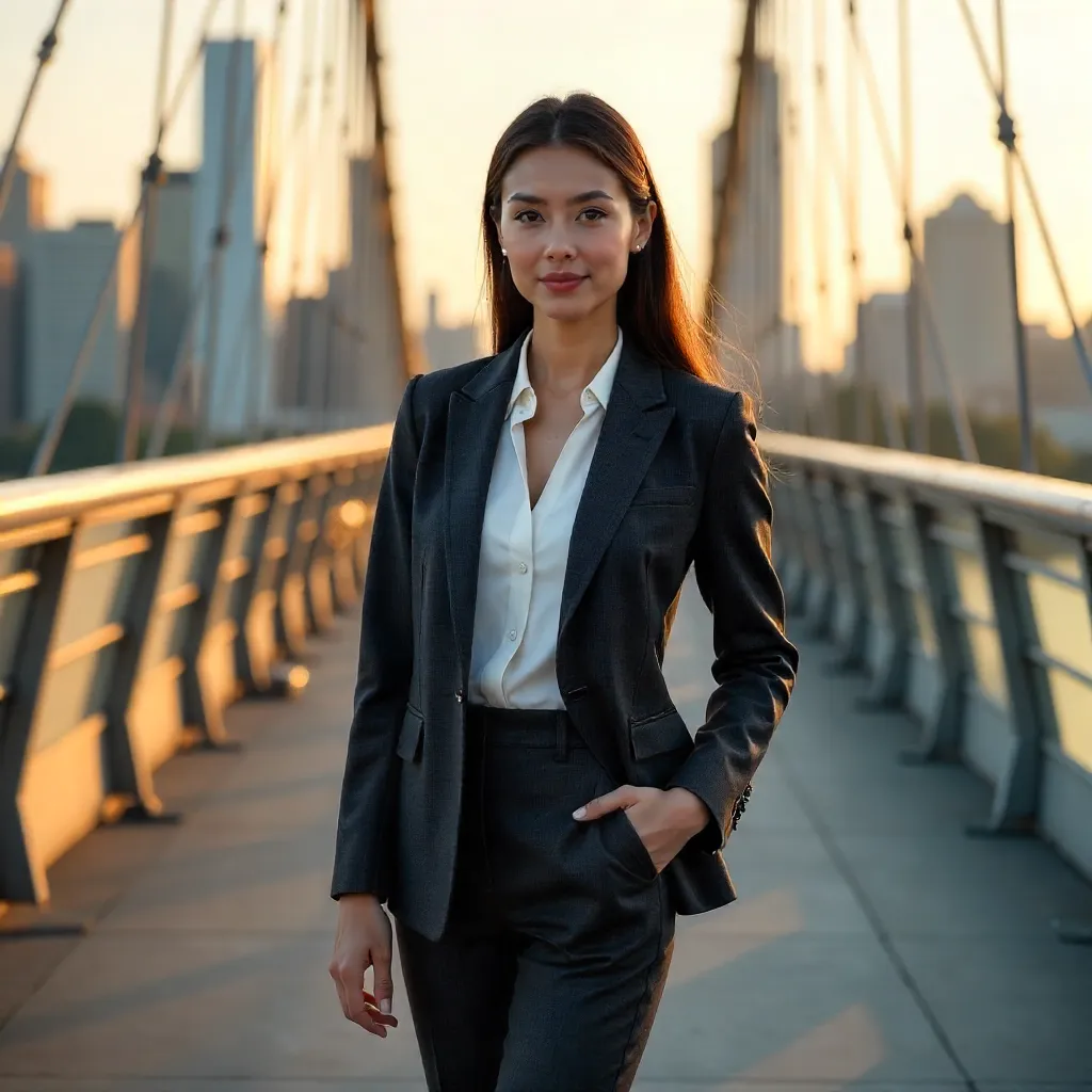 Urban Elegance on a Modern Bridge