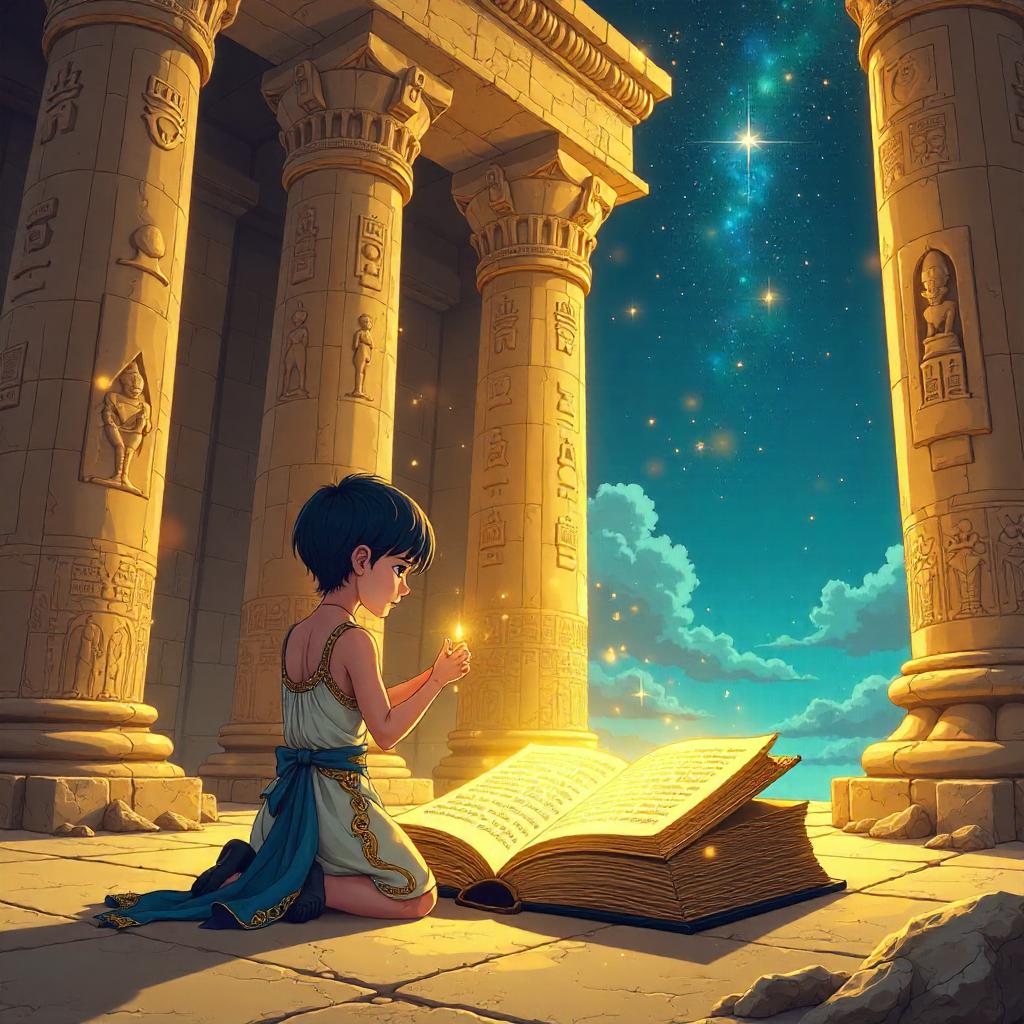 Mystical Tome in an Ancient Egyptian Temple