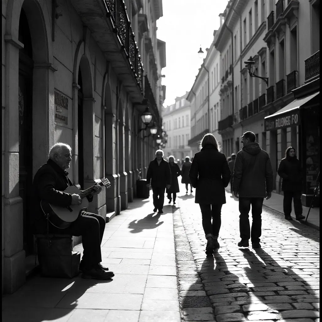 Monochrome Street Life in Nancy, France
