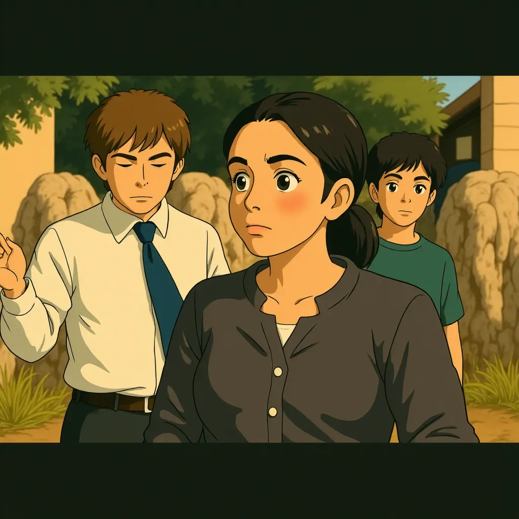 Mélissa Désormeaux-Poulin and Rémy Girard in Incendies (2010) - Anime style