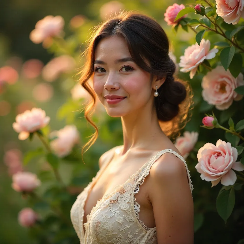 Elegant Vintage Portrait in Bloom
