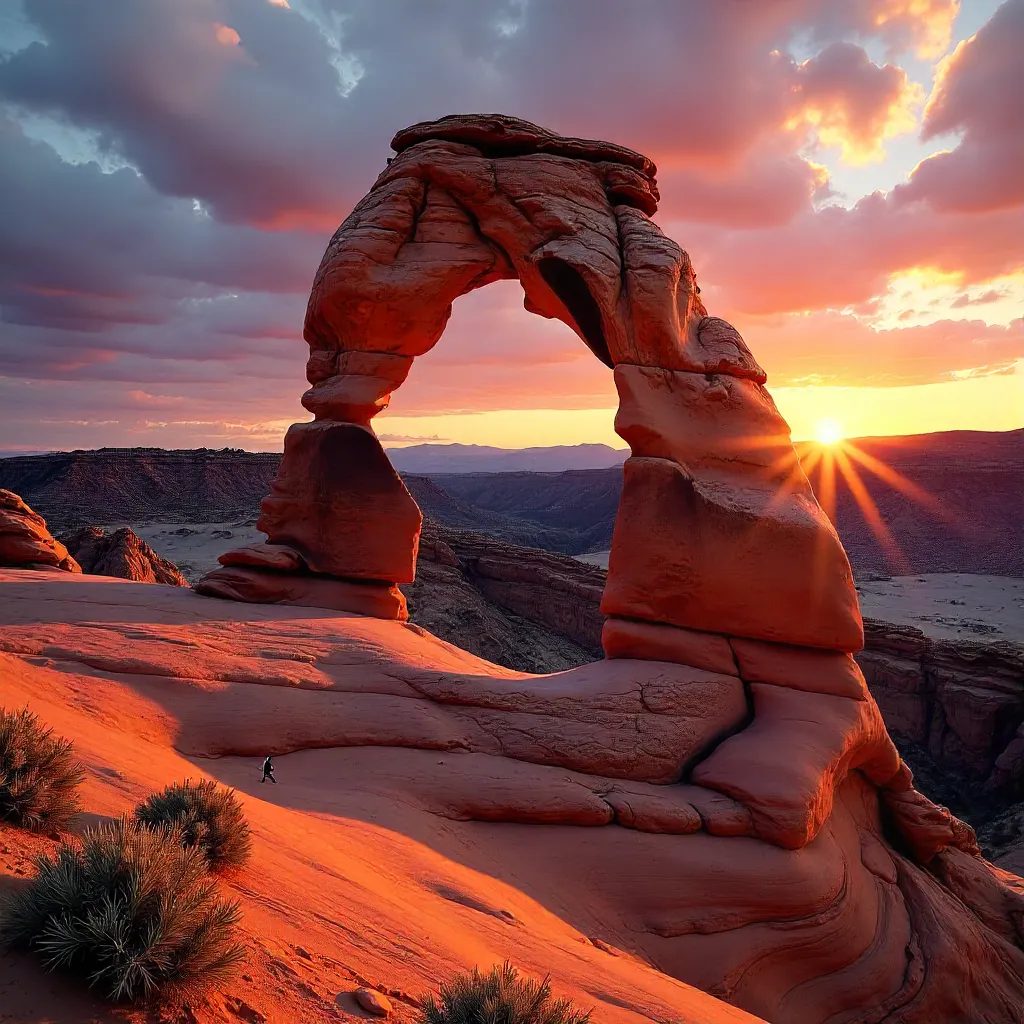 Sunset Portrait of Delicate Arch, Arches National Park
