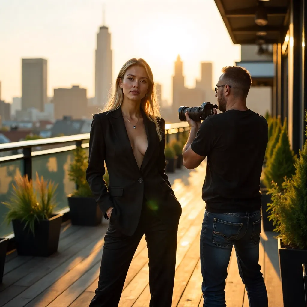 Golden Hour Outdoor Fashion Shoot: Photographer & Model