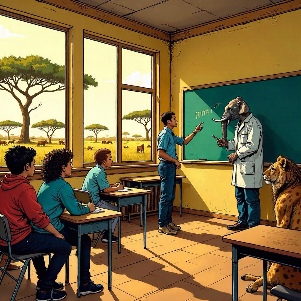 Savanna School in Comic-Book Style