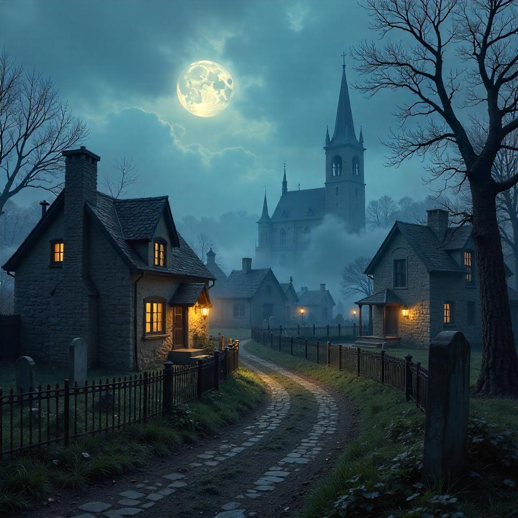 Village in the Graveyard: Misty Digital Dream
