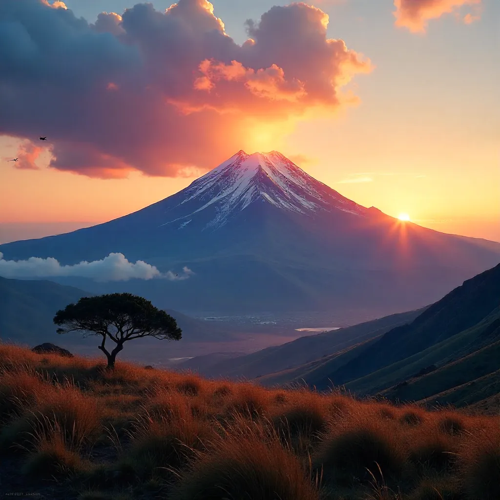 Kilimanjaro at Sunrise: Serene Peak in Dawn Light