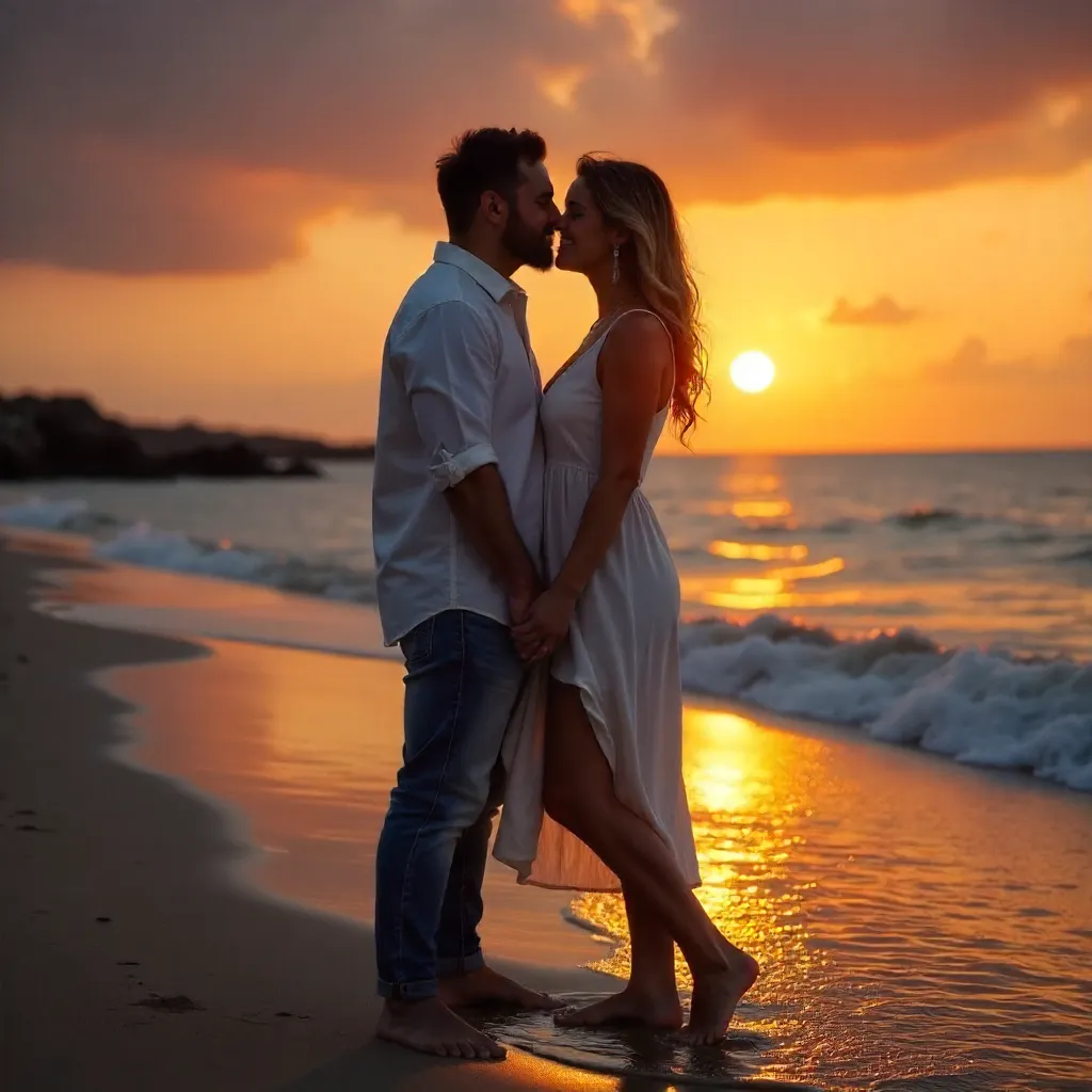 Sunset Embrace by the Ocean