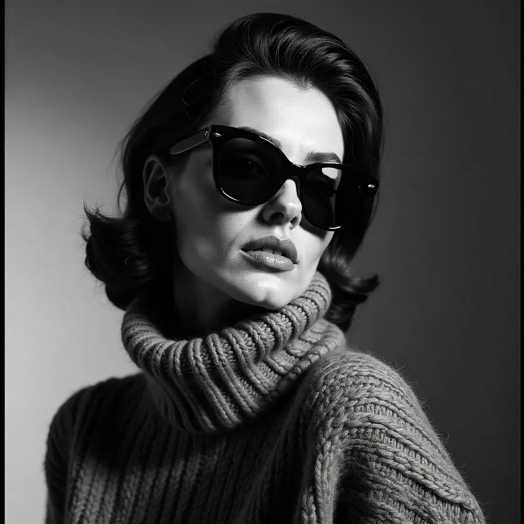 Noir Portrait: Sunglasses and Woolen Knit