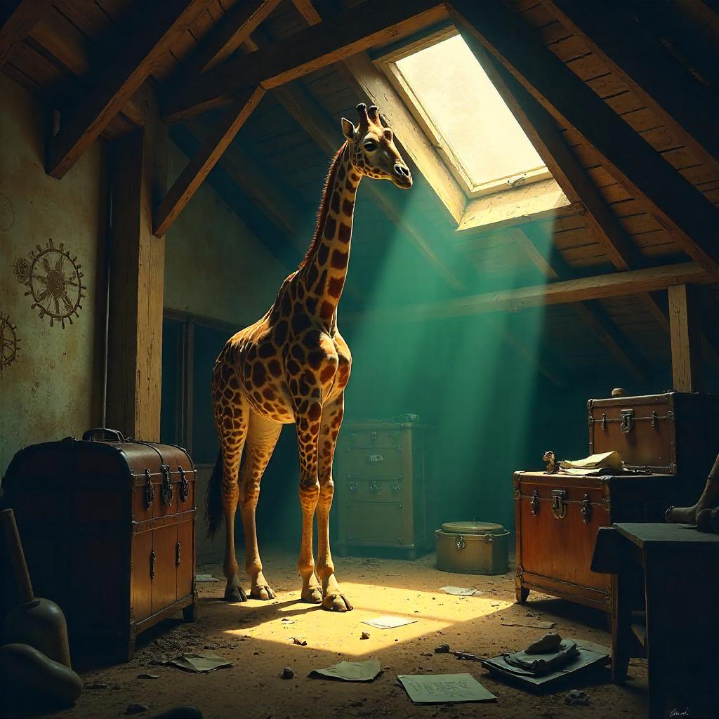 Giraffe in a Dusty Attic: Concept Art