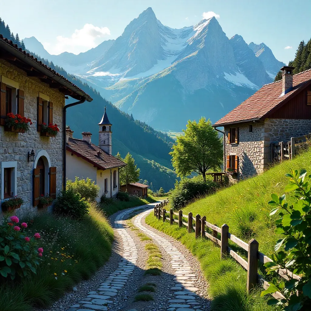 Bolzano Village Amid the Dolomites at Golden Hour