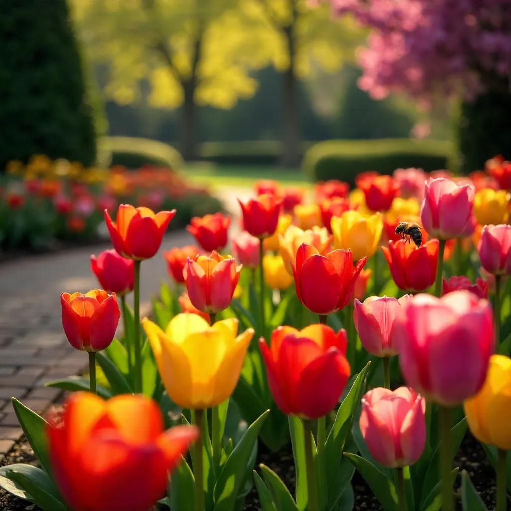 Bright Tulips Bloom in Towson Spring Garden